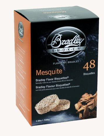 Mesquitebisquetten voor Bradley-rokers 48 Stuks